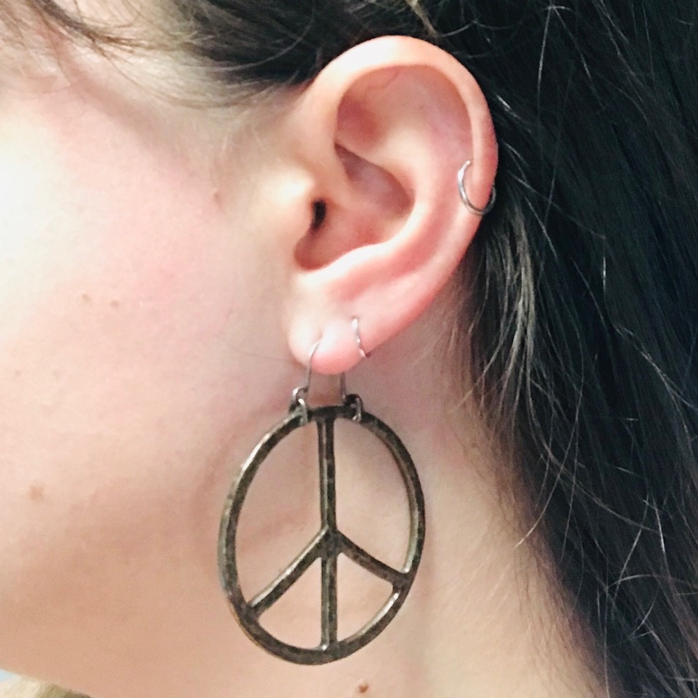 Lucky Brand Peace Sign Earrings